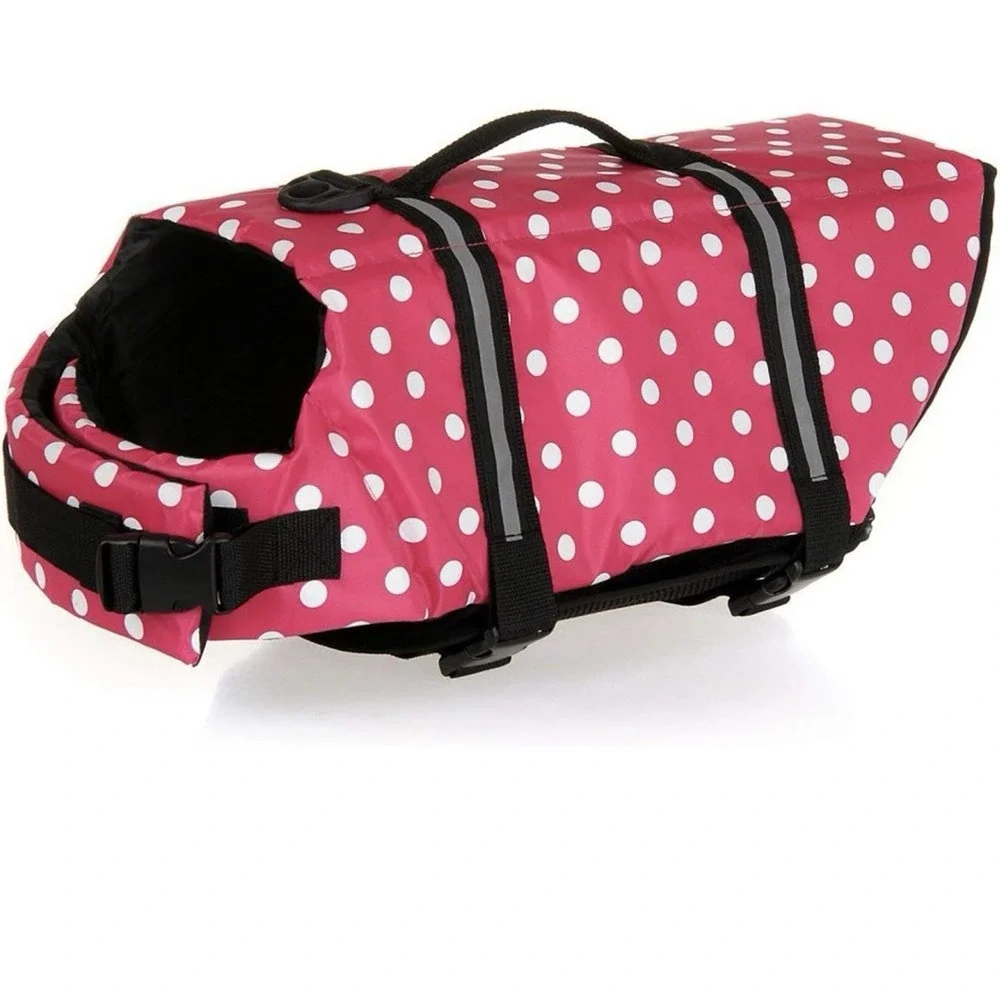 Pet Swimming Water Safety Vest Dog Life Jacket Swimsuit Size L w/‎ PULL Handle